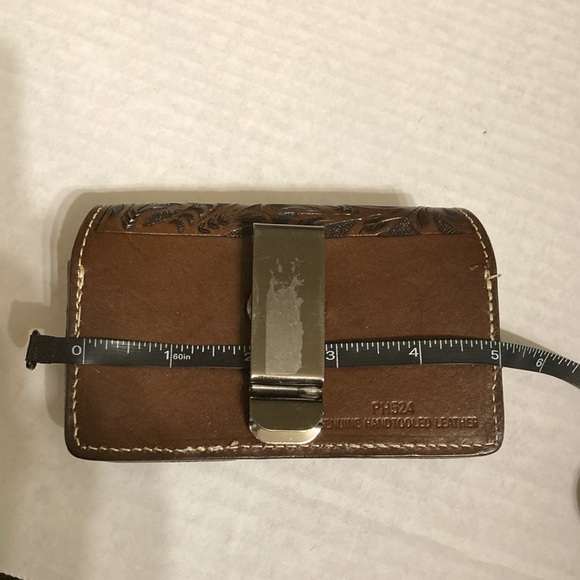 Numbered genuine hand tooled leather phone case with hair - Picture 9 of 11